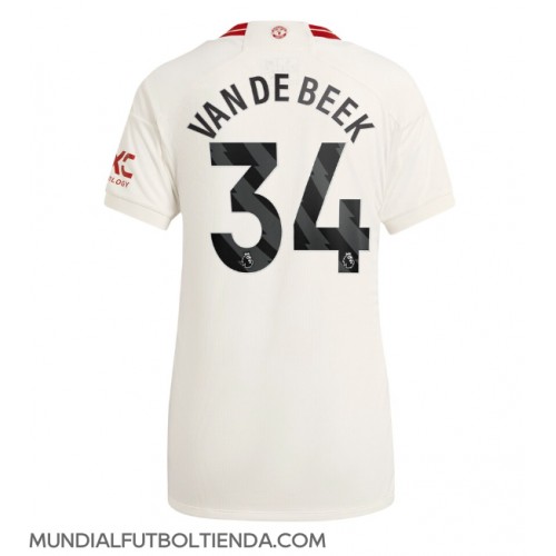 Camiseta Manchester United Donny van de Beek #34 Tercera Equipación Replica 2023-24 para mujer mangas cortas